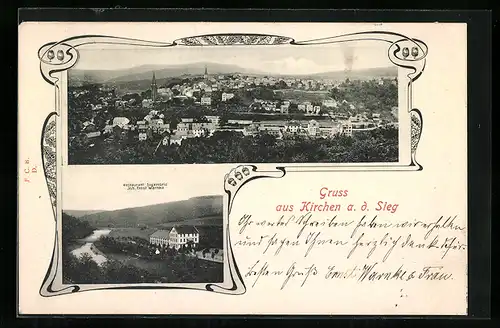 AK Kirchen a. d. Sieg, Restaurant Sigambria, Inh.: Ernst Warnke, Ortsansicht