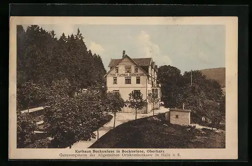 AK Bockswiese /Oberharz, Kurhaus, Genesungsheim der Allgemeinen Ortskrankenkasse Halle a. S.