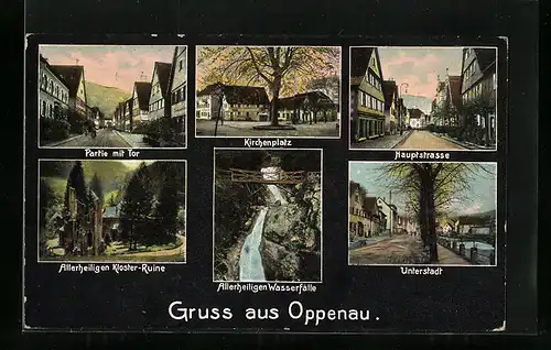 AK Oppenau, Partie mit Tor, Kirchenplatz, Hauptstrasse