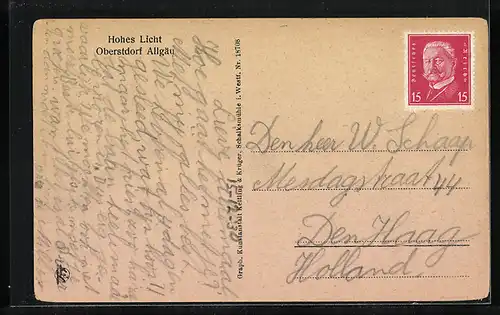 AK Oberstdorf /Allgäu, Hohes Licht, Nordseite