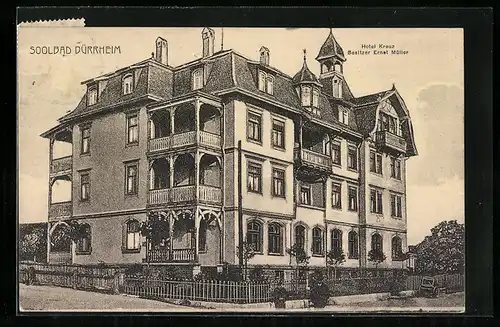 AK Dürrheim, Hotel Kreuz, Bes.: Ernst Müller