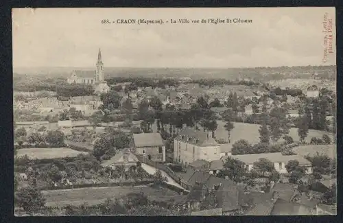 AK Craon, La Ville vue de l`Eglise St-Clément