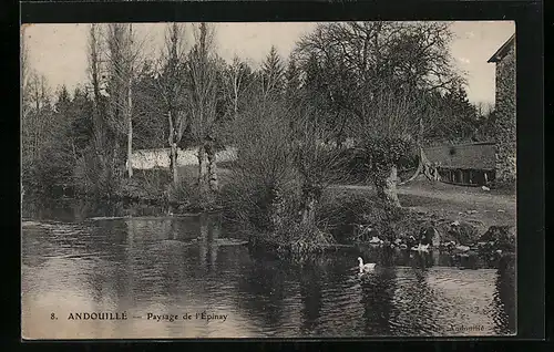 AK Andouillé, Paysage de l`Épinay