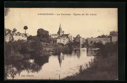 AK Ambrières, La Varenne, Église du XI siècle