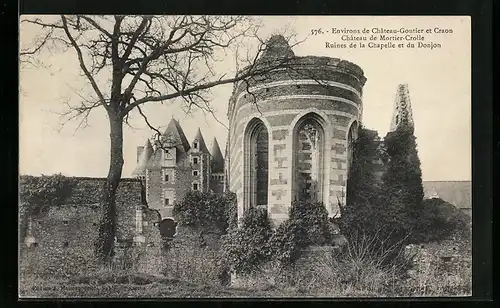 AK Château-Gontier, Château de Mortier-Crolle, Ruines de la Chapelleet du Donjon
