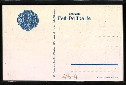 Künstler-AK München, 13. Deutsches Turnfest 1923