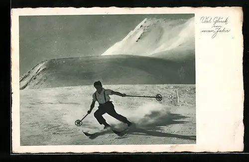 AK Skifahrer bei der Abfahrt