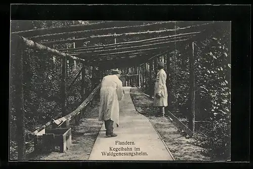 AK Flandern, Kegelbahn im Waldgenesungsheim