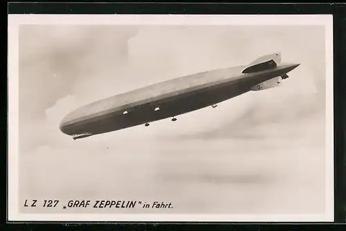 AK Luftschiff LZ 127 Graf Zeppelin in Fahrt