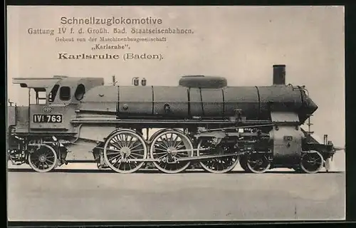 AK Eisenbahn, Schnellzuglokomotive - Gattung IV f. d. Grossh. Bad. Staatseisenbahn