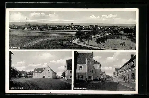 AK Pförring i. Obb., Teilansicht, Marktplatz, Marktstrasse