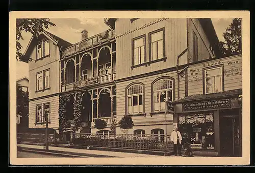 AK Bad Harzburg, Hotel zurm Rebstock mit Gasthaus Rebstock-Klause