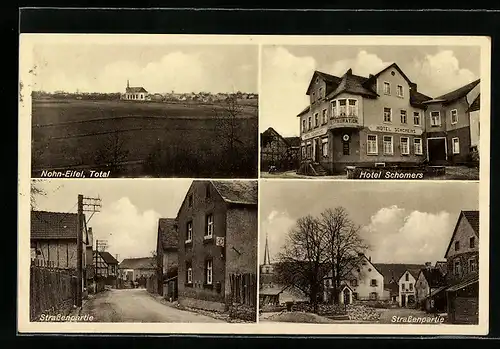 AK Nohn-Eifel, Totalansicht, Hotel Schomers, Strassenpartien