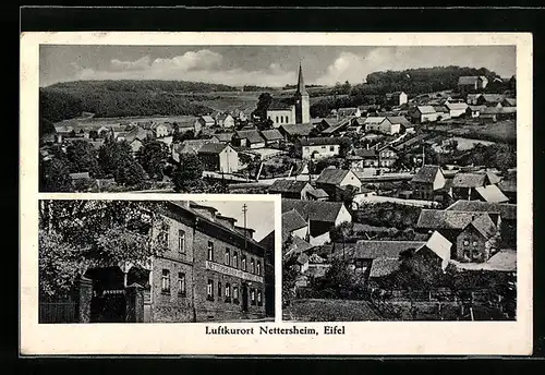 AK Nettersheim / Eifel, Ortsansicht, Hotel Nettersheimer Hof