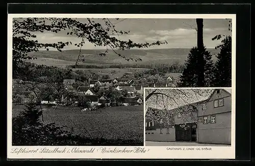 AK Lützelbach i. Odenwald, Gasthaus zur Linde, Ortsansicht