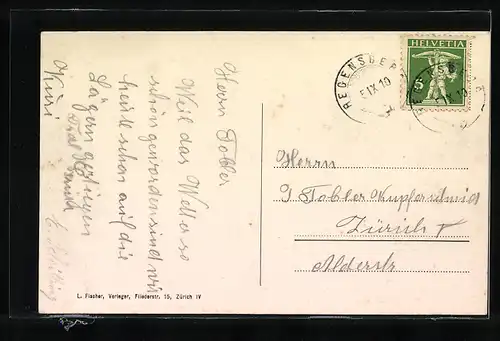 AK Regensberg, Gasthaus Krone und Totalansicht