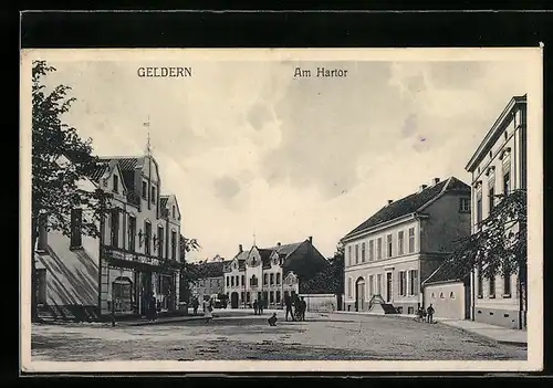 AK Geldern, Strassenpartie am Hartor