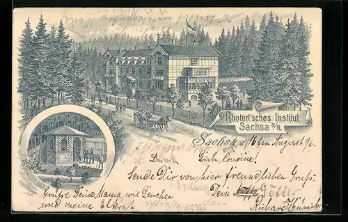 Lithographie Sachsa a. H., Partie am Rhotertschen Institut