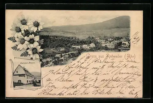 AK Antweiler, Ortsansicht mit Arembergkuppe, Gasthaus Brenig
