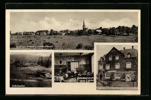 AK Driesch ü. Cochem /Mosel, Gasthaus Hermann Kessler, Innenansicht, Erdenbachtal
