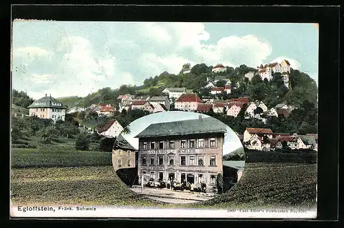 AK Egloffstein / Fränk. Schweiz, Gasthaus Distler und Gesamtansicht
