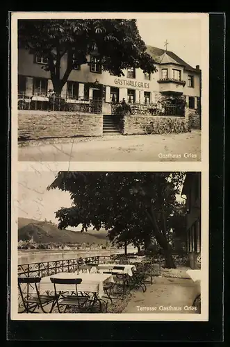 AK Cattenes a. d. Mosel, Gasthaus Gries, Terrasse