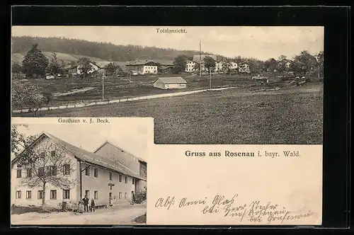 AK Rosenau, Gasthaus v. J. Beck, Totalansicht