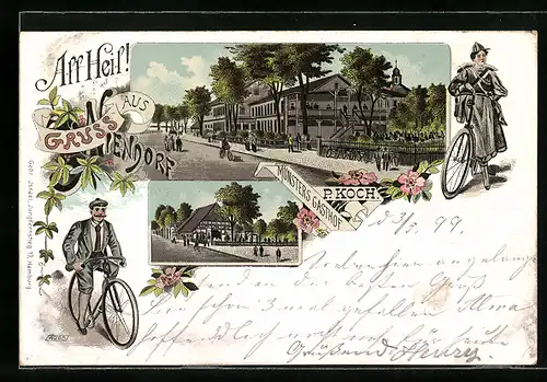 Lithographie Niendorf, Münster`s Gasthof von P. Koch