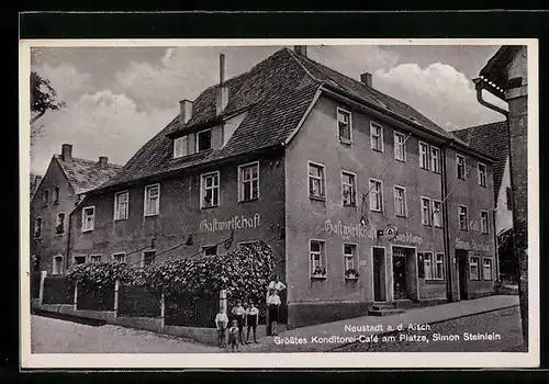 AK Neustadt a. d. Aisch, Grösstes Konditorei-Café am Platze, Simon Steinlein