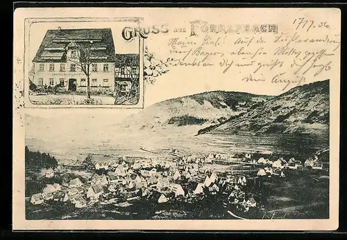 AK Förrenbach, Ortsansicht, Gasthaus