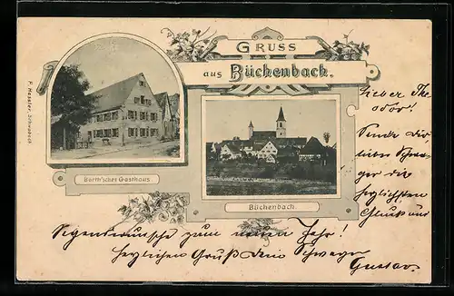 AK Büchenbach, Barth`sches Gasthaus, Ortsansicht