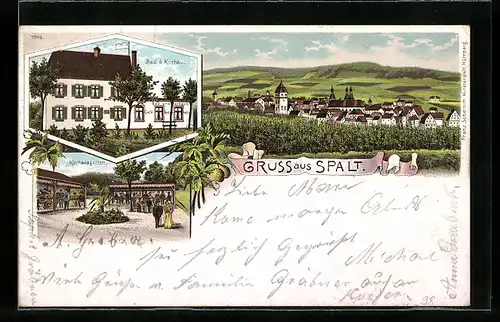 Lithographie Spalt, Bad und Kurhaus, Kurhausgarten