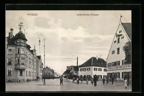 AK Pfersee, Leitershofer-Strasse, Gasthaus zum bayrischen Wirth