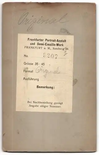 Fotografie Frankfurter Portrait-Anstalt und Semi-Emaille-Werk, Frankfurt a. M., Sandweg 88, Junge im Matrosenanzug