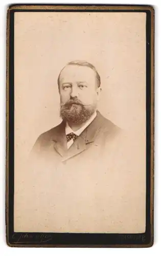 Fotografie Emile Schweitzer, Strasbourg, Place Kleber 7, Herr mit Vollbart im Anzug