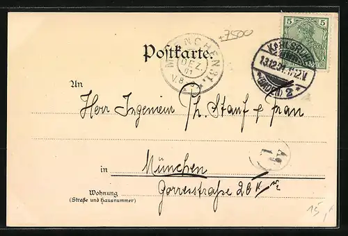 AK Karlsruhe, Die Kaiserstrasse