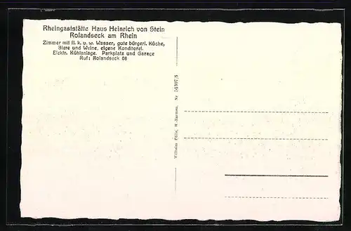 AK Rolandseck am Rhein, Rheingasthaus Heinrich von Stein