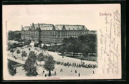 Relief-AK Hamburg-Neustadt, Justizgebäude