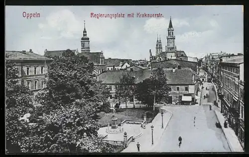 AK Oppeln, Regierungsplatz mit Krakauerstr.