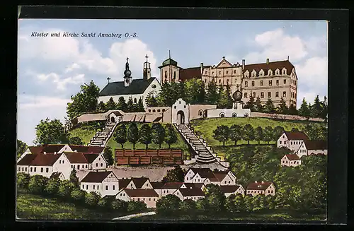 Künstler-AK Annaberg, Kloster und Kirche