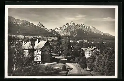 AK Dolny Smokovec, Teilansicht gegen das Gebirge