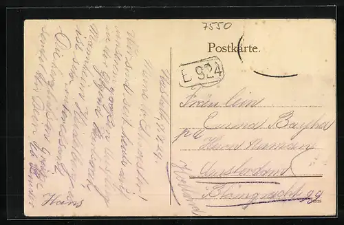 AK Rastatt, Einsiedlerkapelle und Wasserturm