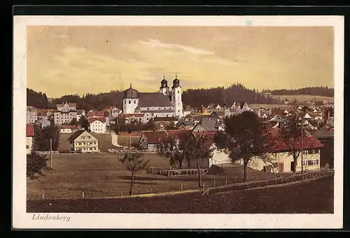 AK Lindenberg, Ortsansicht mit Kirche