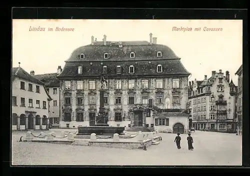 AK Lindau /Bodensee, Marktplatz mit Cavazzen