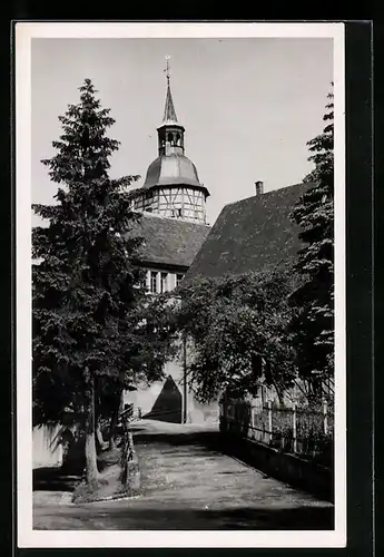 AK Backnang, Ortspartie mit Blick auf die Kirche