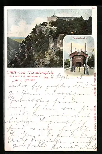 AK Thale /Harz, Hexentanzplatz, Ortsansicht und Walpurgishalle