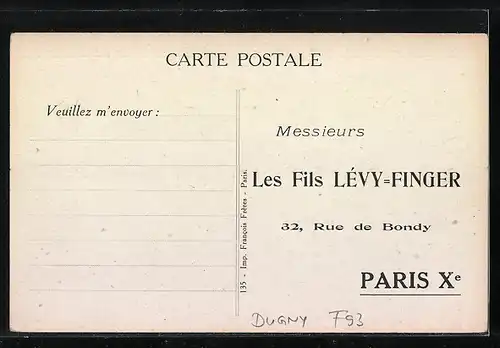 AK Dugny, Les Fils Lévy-Finger, Vue Générale de nos usines de Dugny