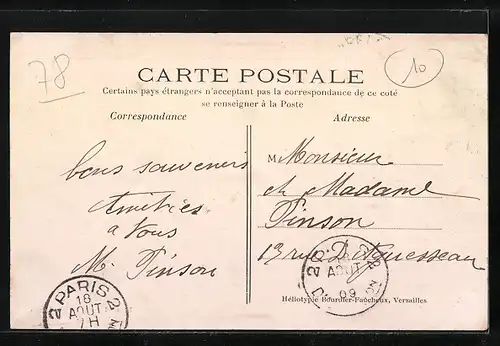 AK Villennes, Place de l`Église et Entrée du Parc