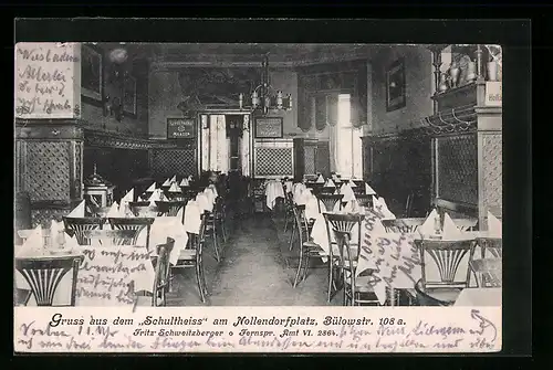 AK Berlin-Schöneberg, Gasthaus Schultheiss am Nollendorfplatz, Bülowstrasse 108