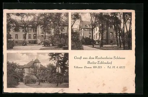 AK Berlin-Zehlendorf, Ansicht vom Rentnerheim Schönow